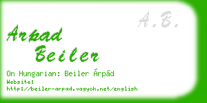 arpad beiler business card